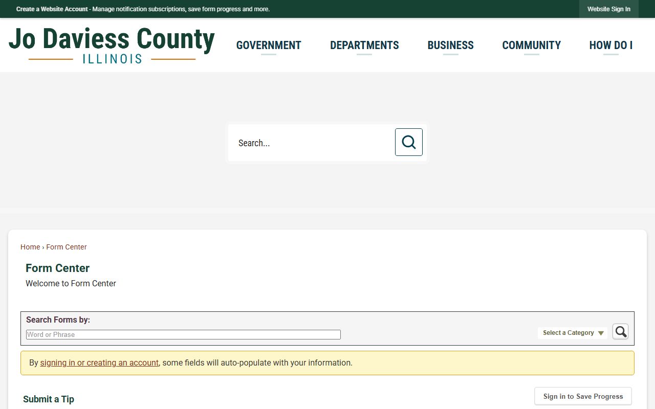 Jo Daviess County Sheriff's Office Submit a Tip form, separate from court records after an arrest
